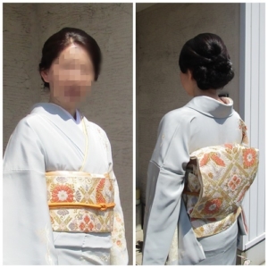 訪問着に二重太鼓